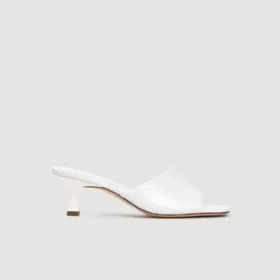 Smooth leather heeled mules