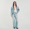 Straight-leg leather detail jeans Straight-leg leather detail jeans