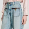 Straight-leg leather detail jeans Straight-leg leather detail jeans