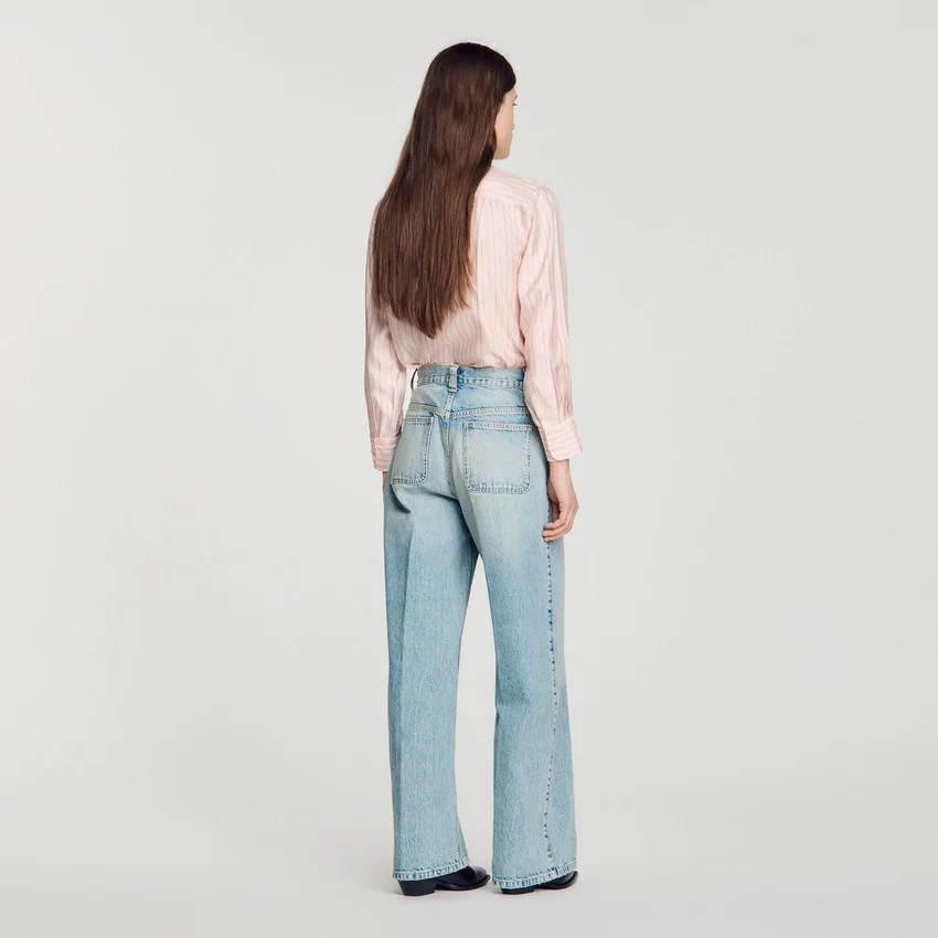 Straight-leg leather detail jeans Straight-leg leather detail jeans