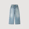 Straight-leg leather detail jeans Straight-leg leather detail jeans