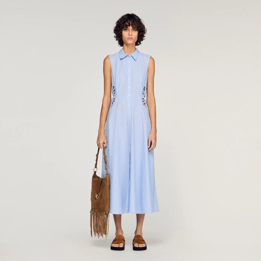 Striped cotton midi dress Striped cotton midi dress