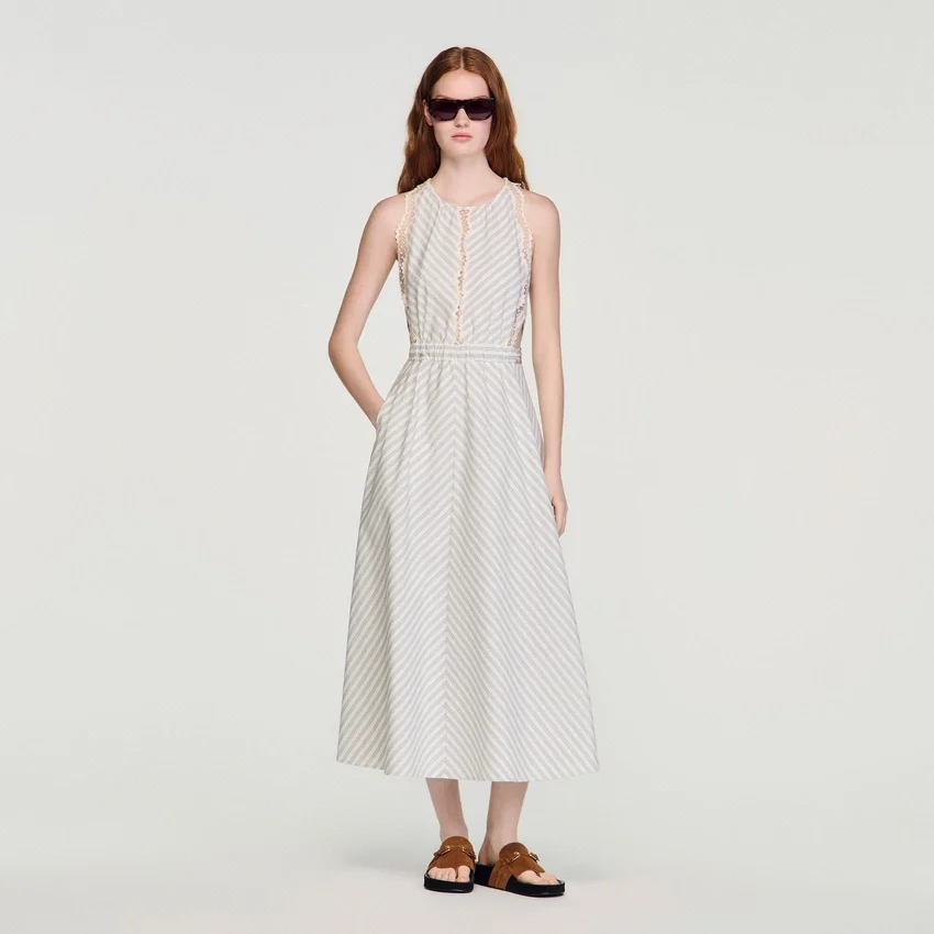Striped cotton midi dress Striped cotton midi dress