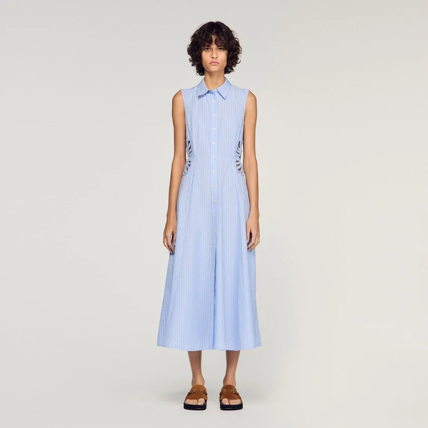 Striped cotton midi dress Striped cotton midi dress