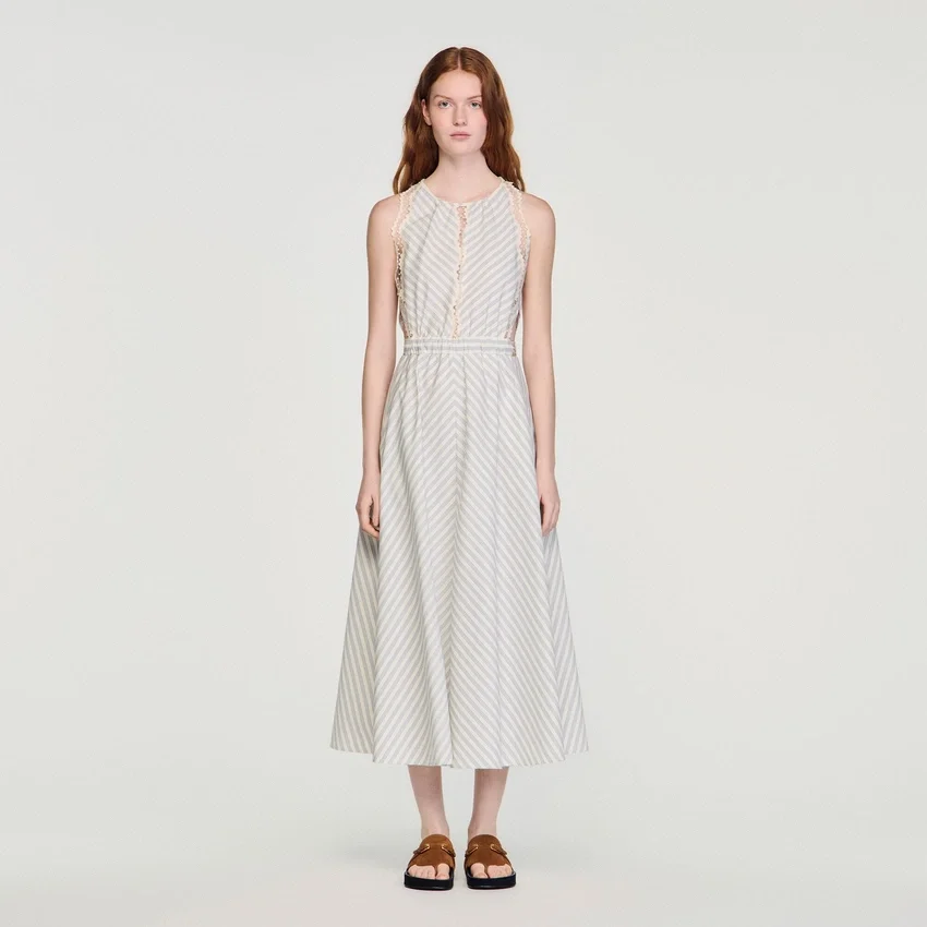 Striped cotton midi dress Striped cotton midi dress