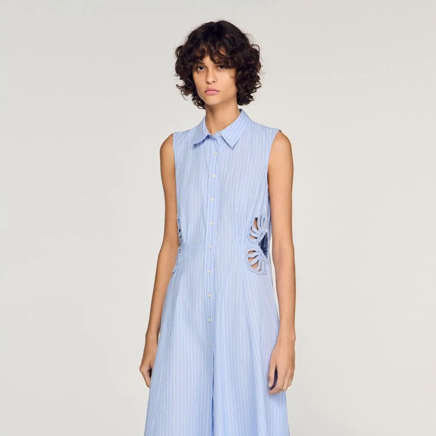 Striped cotton midi dress Striped cotton midi dress