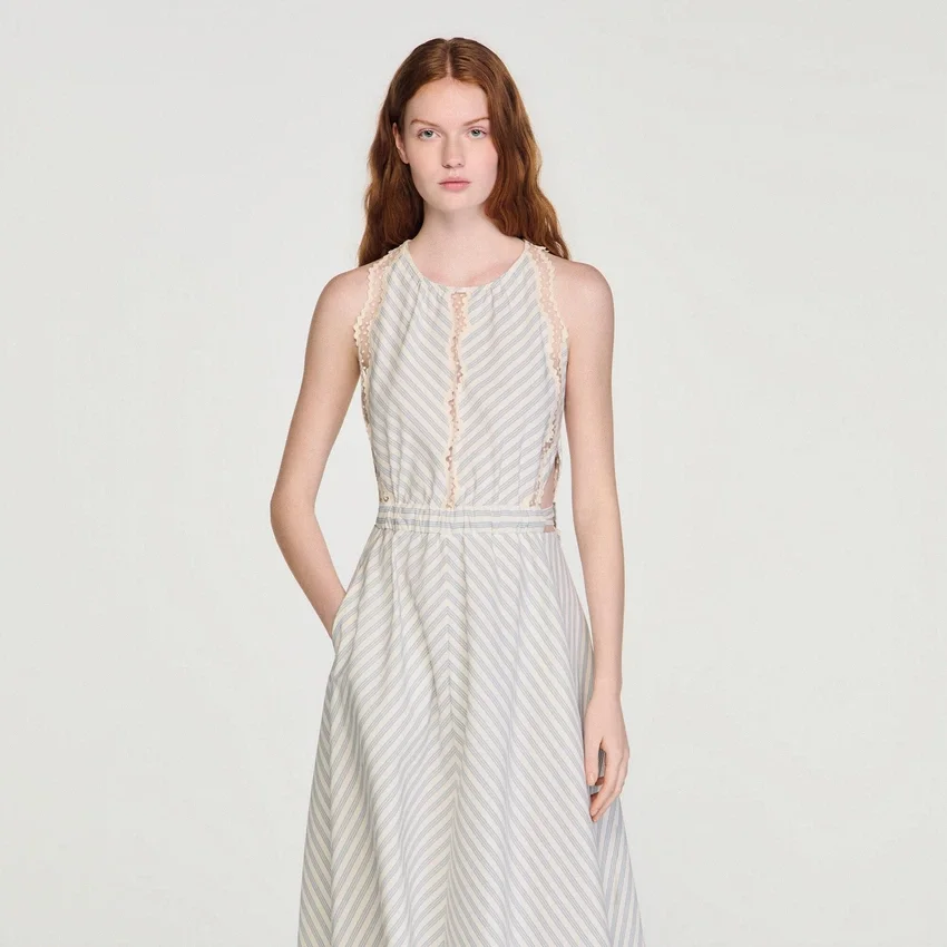 Striped cotton midi dress Striped cotton midi dress