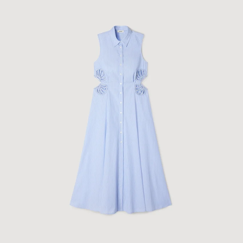 Striped cotton midi dress Striped cotton midi dress
