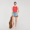 Striped ribbed vest top Striped ribbed vest top