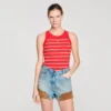 Striped ribbed vest top Striped ribbed vest top