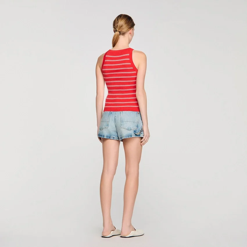 Striped ribbed vest top Striped ribbed vest top