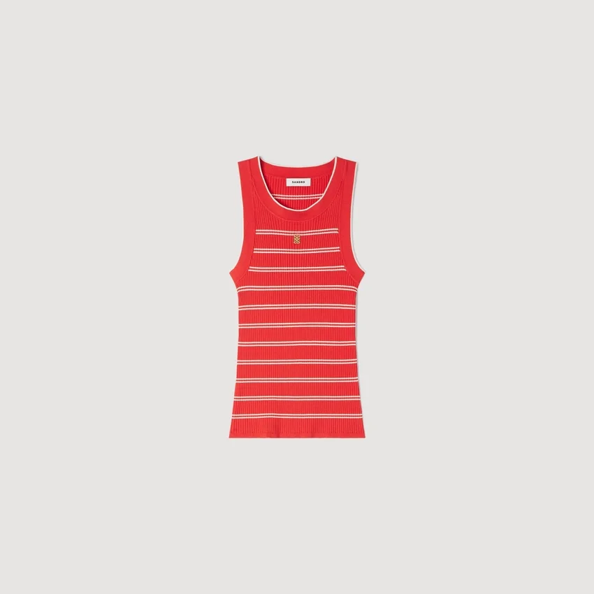 Striped ribbed vest top Striped ribbed vest top