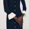 Two-tone knit midi dress