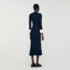 Two-tone knit midi dress