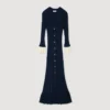 Two-tone knit midi dress